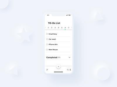 To-Do App 042 adobexd app dailyui design ios mobile mono monochromatic monochrome neomorphism to do to do ui