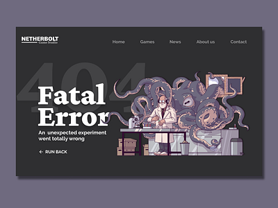 Game Studio - 404 Page 404 error games horror illustration ui ux web website