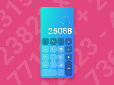 UI Challenge #004 - Calculator calculator challenge clean dailyui mobile mobile app ui ux