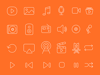 Media Icons (WIP) freebie icon icons media player resource set sketch