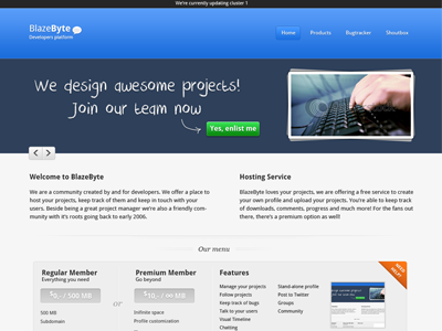 BlazeByte Redesign: Header design header photoshop website