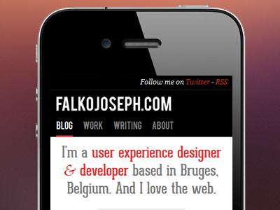 Responsive Portfolio [falkojoseph.com] iphone mobile portfolio responsive website