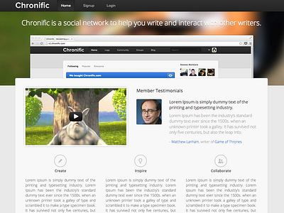 Chronific Landing Page home homepage landing splash website
