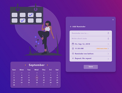 Calendar adobe illustrator adobe xd art calendar design gir reminder ui uidesign