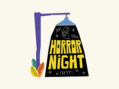 ✹ Halloween ✹ art drawing ghost graphics halloween happy horror illustration lamp lettering night outdoor party spooky