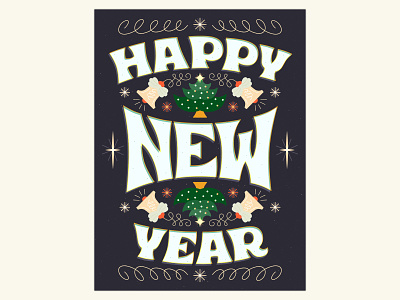 ✧ Happy New Year ✧ art bright christmas drawing happy holiday illustration lettering merry newyear
