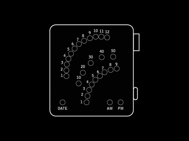 (2/2) Reloj binario encendiendo / Binary watch turning on adobe illustrator after effect animation 2d argentina binario binary design gif instruction manual reloj watch