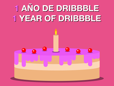 Un año de Dribbble / One year of Dribbble 1 año 1 year adobe illustrator anniversary argentina vector