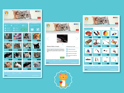 Web design: De Gatitos argentina branding cats charity design illustration ui web design