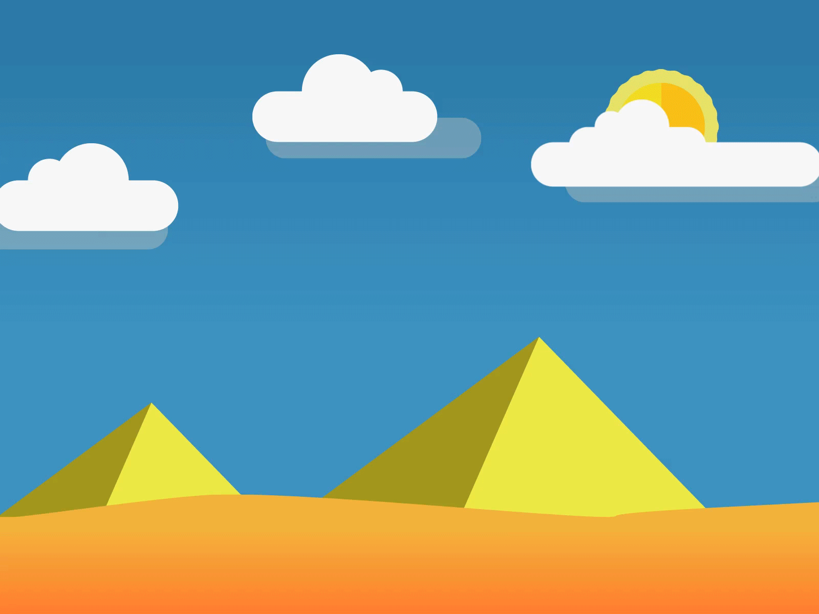 Pirámide/Pyramid GIF adobe illustrator after after effect animation animation 2d argentina cloud desert design illustration pirámide pyramid vector