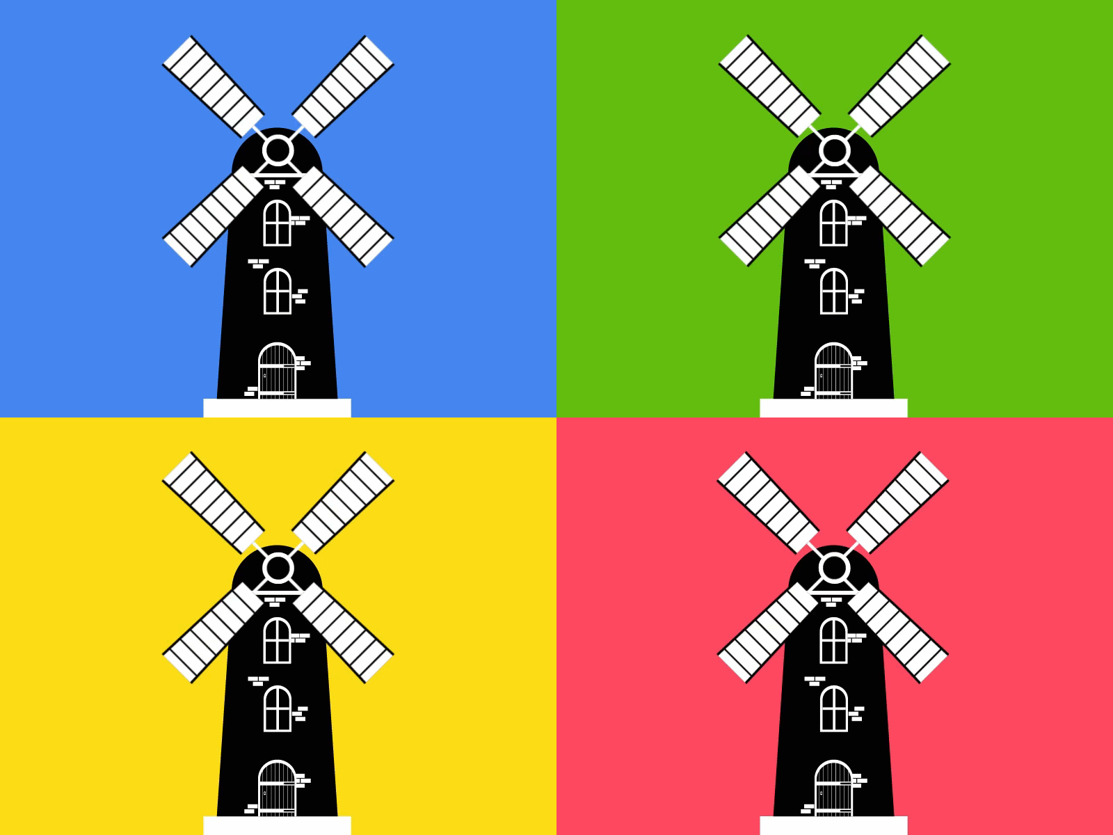 Molino silueta /Windmill silohuette adobe illustrator after after effect argentina design gif illustration molino silohuette vector windmill