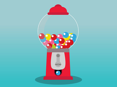 Máquina de chicles /Bubble gum machine argentina bubblegum candy caramelos chicles cute design illustration machine simple simpática vector