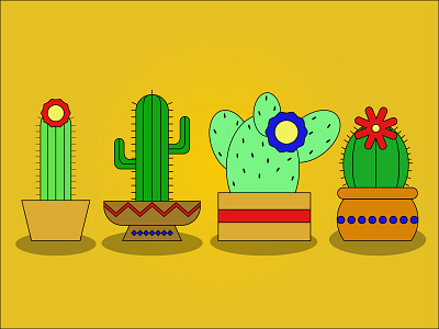 Cactus 2d adobe illustrator argentina cactus design illustration vector