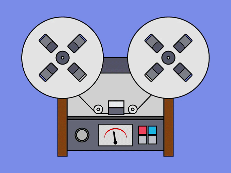 Grabadora de cinta magnética GIF / Magnetic tape recorder GIF adobe illustrator after effect animation 2d argentina design gif grabadora illustration radio