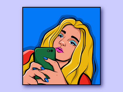 Selfie Girl adobe illustrator app design graphic design icon illustration logo portrait print typography vector vector graphics vector illustration