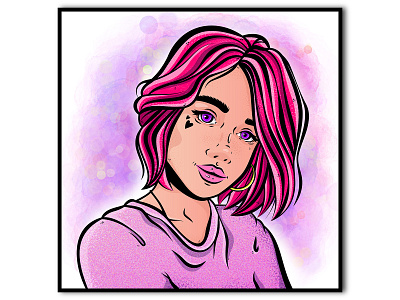Pink Girl adobe illustrator illustration nft vector