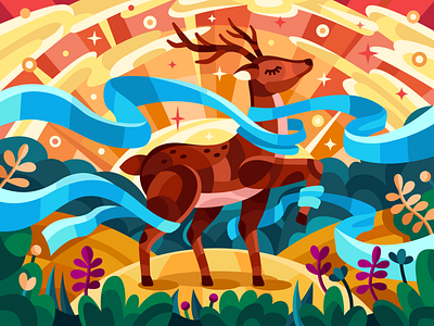 Fabulous Deer adobe illustrator illustration vector