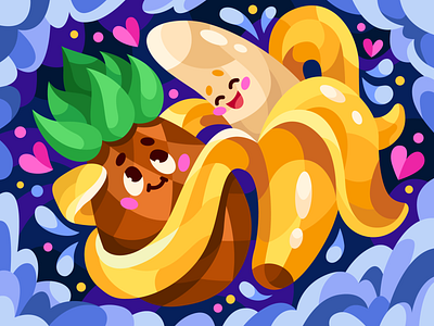Banana Hugs adobe illustrator illustration vector