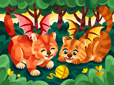 Flying Cats adobe illustrator illustration vector