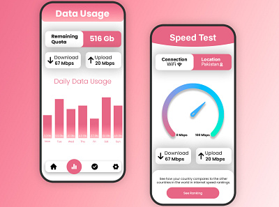 Speed Test Application UI Design android application design graphic design iphone mobile ui