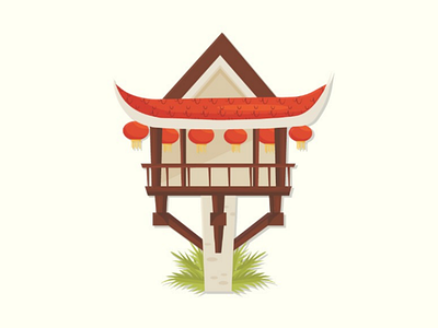 The Pillar House asian chinese graphics house illustration japanese new pillar ui vector