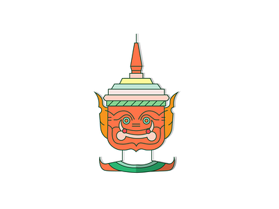 Giant Khon app branding creative design designer graphic illustration illustrator minimal thailand type ui vector vectorart