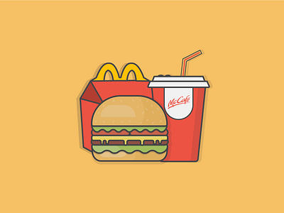 Happy Meal branding burger design flat graphic icon illustration illustrator minimal tower type vector