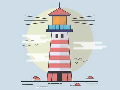 Light House design graphic illustration tower