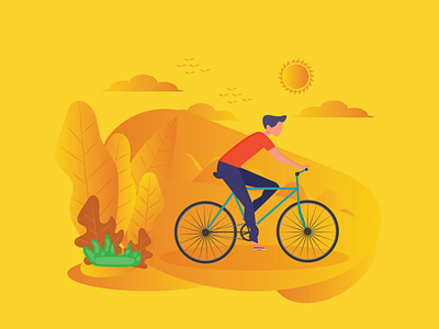 Cycling Illustration branding design flat graphic illustration illustrator minimal type ui vector
