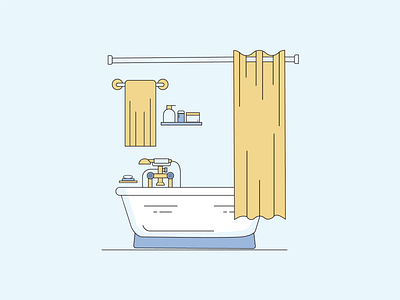 Flat Design Bathtub