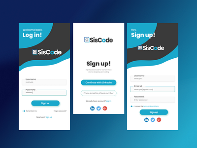 Log in and Sign up mobile screen design dailyuichallenge design mobile app design ui ux website