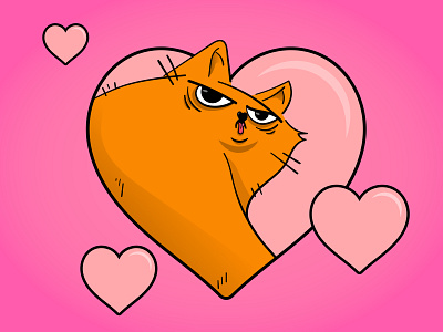 Happy Valentine's Day cat design gingercat graphic design happy valentines day ill illustration ilustrator sketch valentines day vector