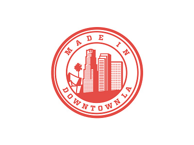 Made in Downtown LA badge building city disney la los angeles palm trees skyscraper stamp sticker urban