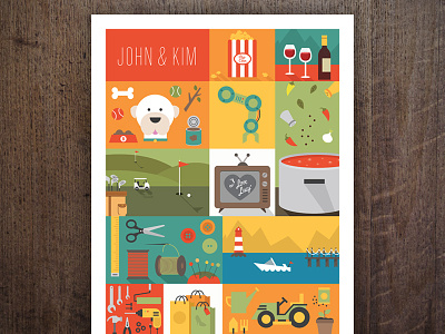 Christmas Poster boat dogs flat garden illustration popcorn poster print shop tools type wine