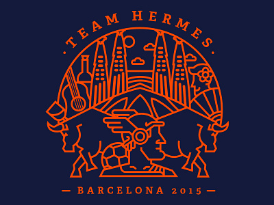 Automattic's Team Hermes barcelona bull clouds flamenco guitar hermes shirt soccer spain tee type wine