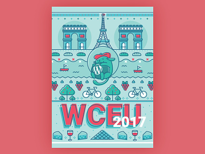 Wapuu WordCamp Europe 2017 bicycle cheese eiffel france grapes louvre paris river tower wapuu wceu