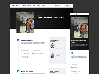 Aerotech Service Overview Page uiux web webdesign website wordpress