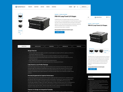 Aerotech Individual Product Page design uiux web webdesign website wordpress