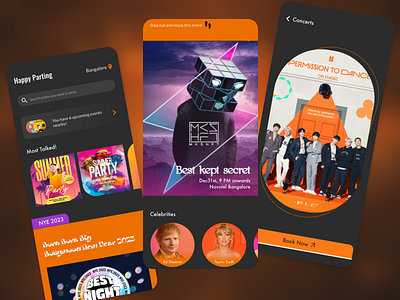 Event Alert- Discover and buy the best celebration event newyear nye party trending ui visual design