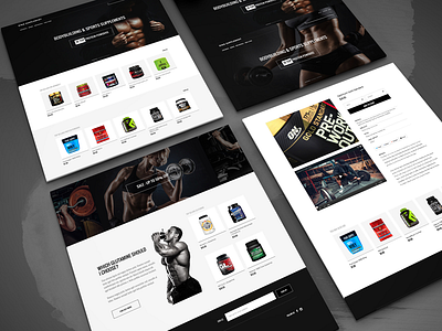 eCommerce website design dark ecommerce fitness gym onlineshop responsive shop training website