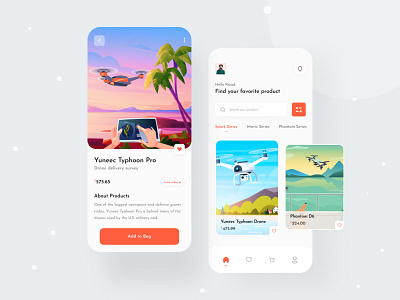 Drone - E-commerce app app app concept app design application branding concept drone drone app e commerce app ecommerce mobile app mobile ui travel trending ui