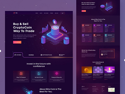 Cryptocurrency Web UI - Landing page bitcoin crypto crypto website cryptocurrency cryptocurrency web dark theme home page landing page website design