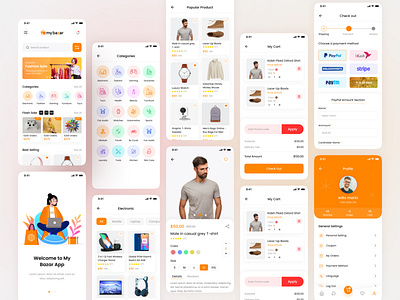 My Bazar- E-Commerce | mobile app design app concept app design application design ecommerce fashion mobile app mobile ui shop store