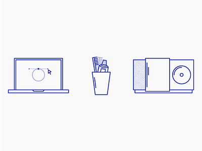 WIP: my day in icons cd cd player design handles illustrator laptop radio tootbrush toothpaste vector