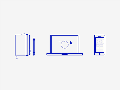 Everyday Icons: From sketch to app at work app application bezier book laptop macbook mockup moleskine pencil sketch vector