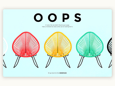 Daily UI #008 - 404 Page 404 acapulco chair daily ui error home oops page relax