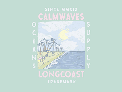 Calmwaves logo branding surf beach merch
