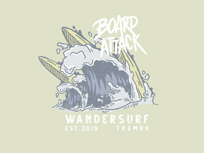 Board Attack surf beach logo branding brand