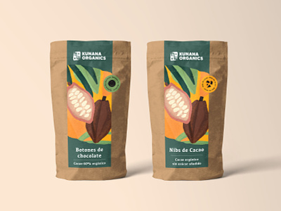 Kunana | Organic Chocolate branding illustration logo