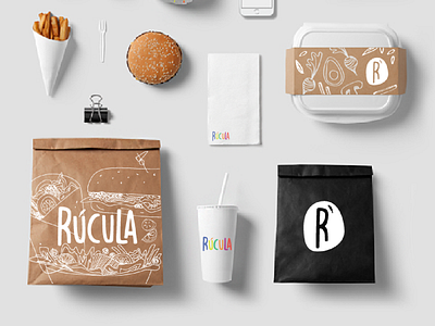 Rúcula | Healthy fast food branding illustration logo packaging